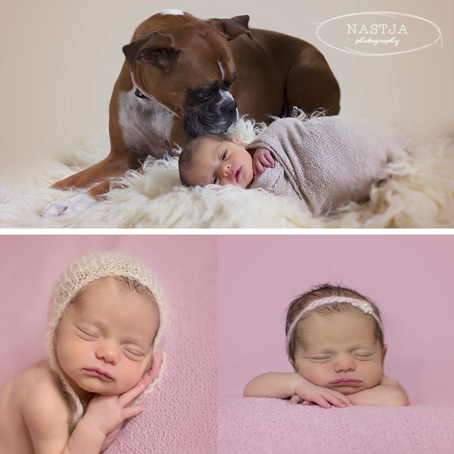 Atlanta newborn photographer- baby with dog