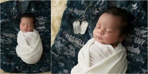 Newborn in navy military uniform Atlanta, Woodstock, Duluth, Lawrenceville, and Brookhaven Newborn and Baby Photographer