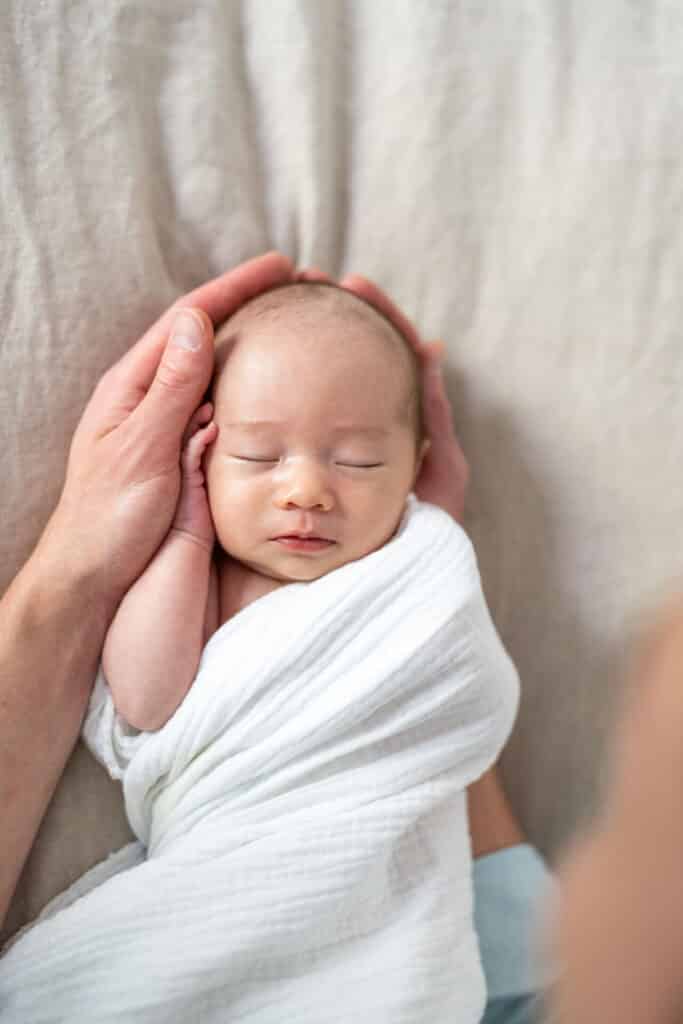 atlanta newborn photos, newborn session in dark home