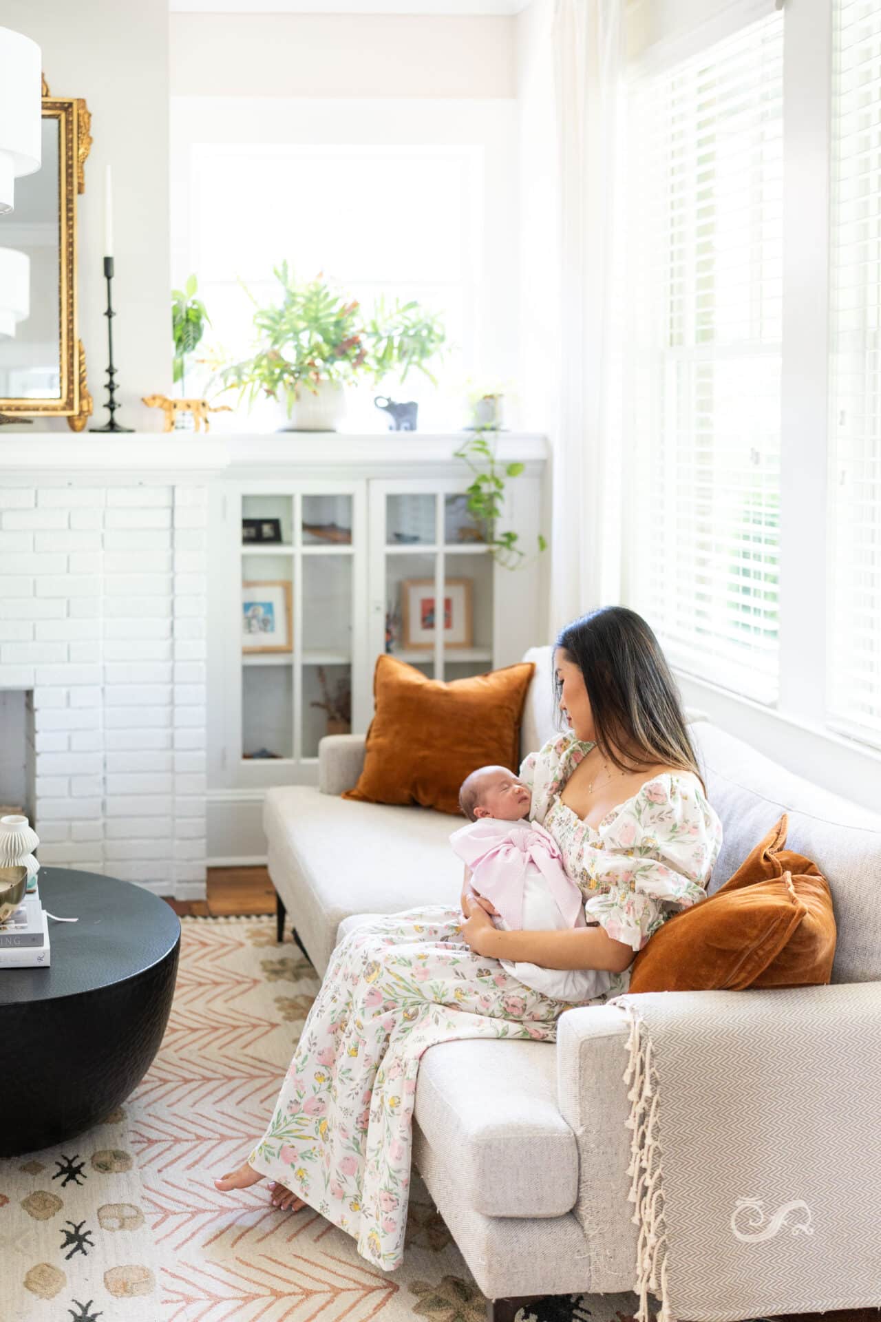atlanta newborn photos, newborn session in dark home